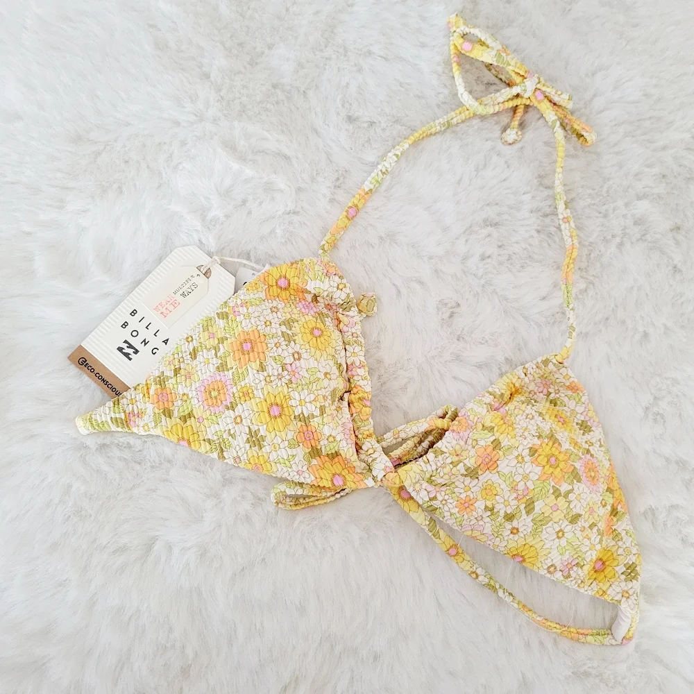 🌞BILLABONG SUN WORSHIPPER TANLINES TRIANGLE BIKINI TOP SIZE M/10